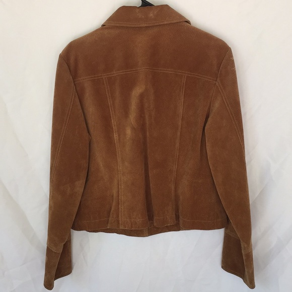 Brown suede jacket with snap buttons - Picture 2 of 12